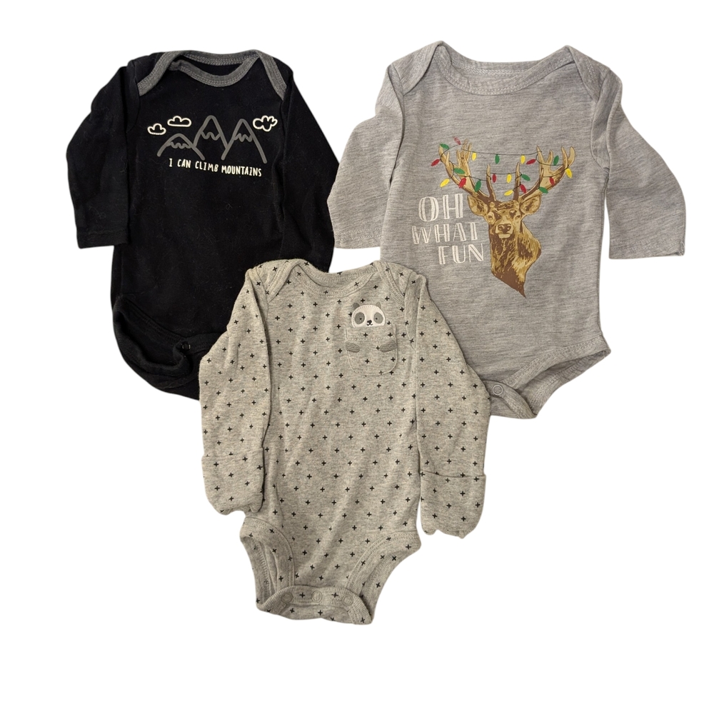 Black and Gray Bodysuit Trio